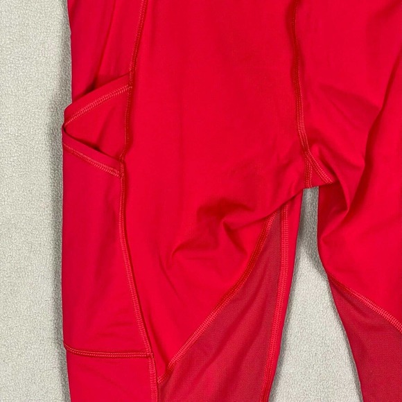 Lululemon Athletic Capri Pants Womens 8 Red Side Pocket Stretch Elastic Waist - Picture 7 of 11